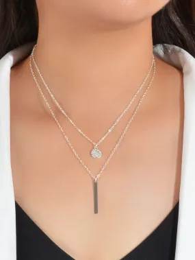 Shein Geometric Charm Layered Necklace