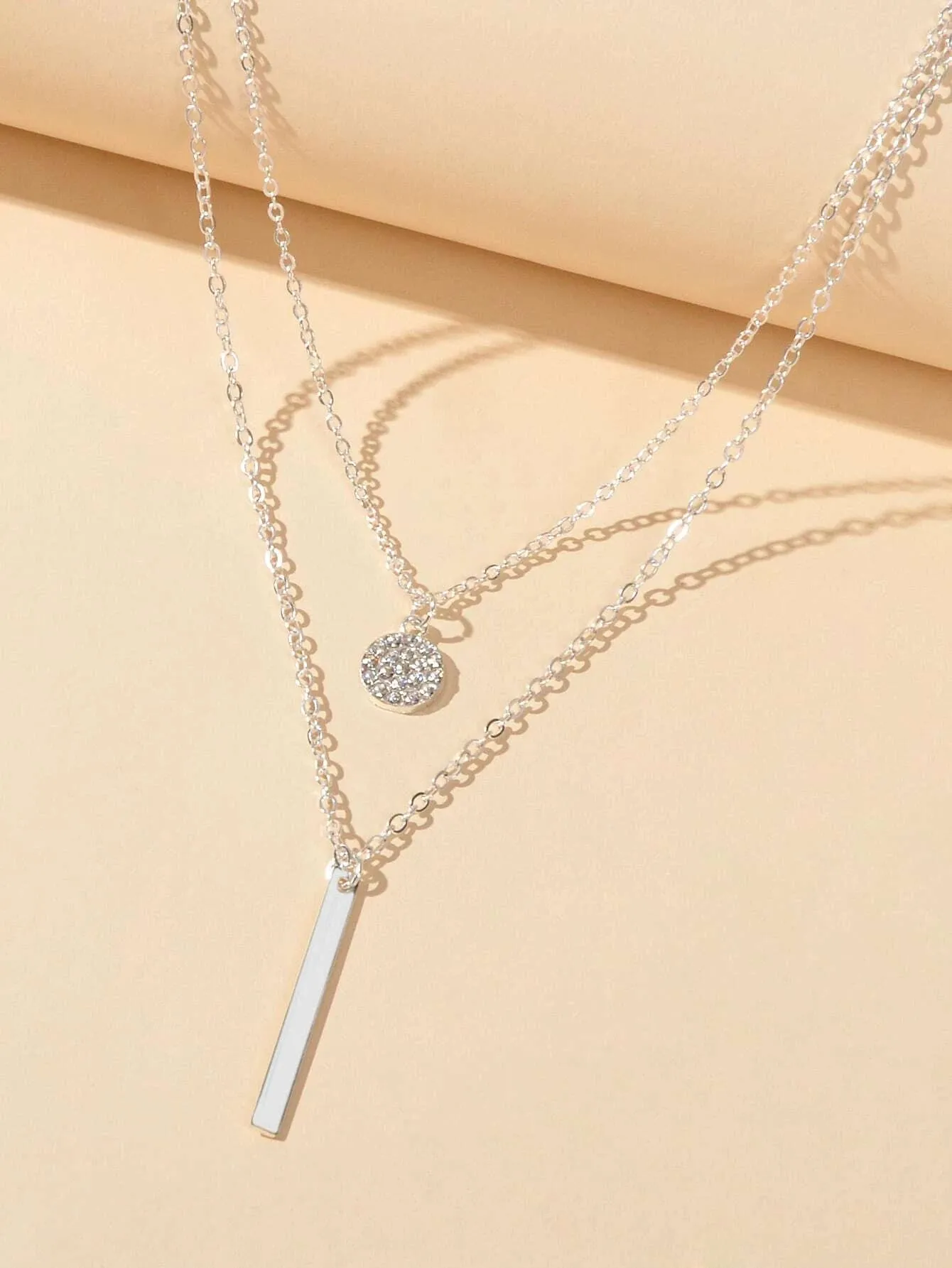 Shein Geometric Charm Layered Necklace