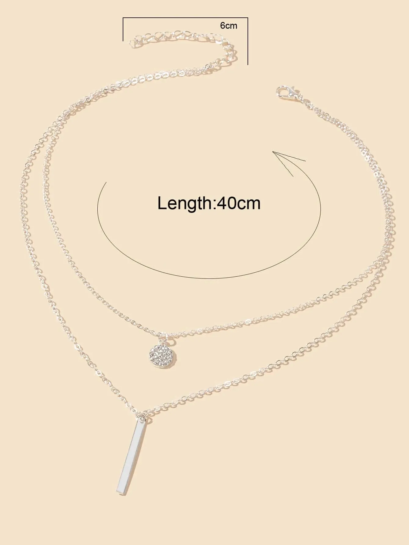 Shein Geometric Charm Layered Necklace