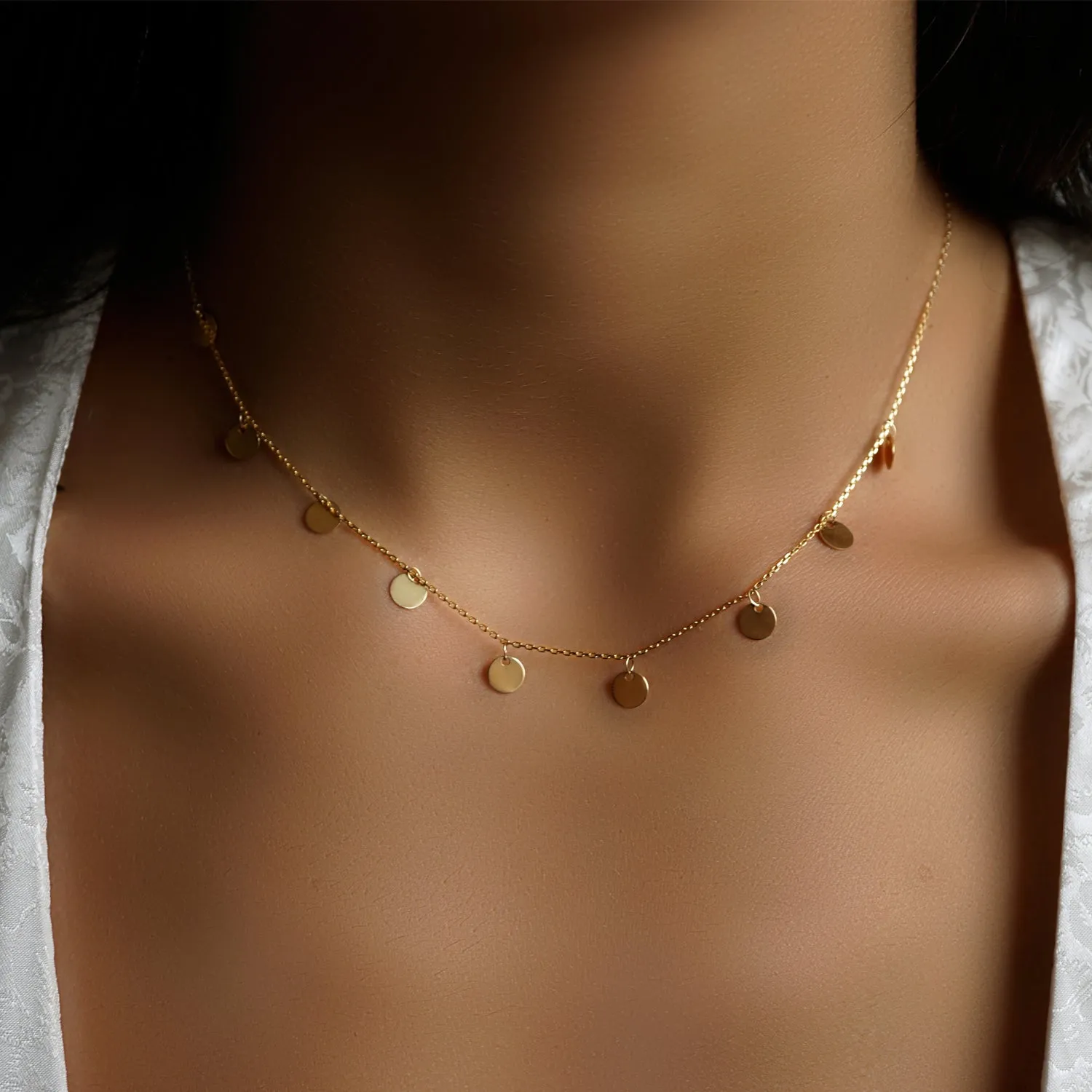 Shimmering Multi Golden Eclipse Choker Necklace- Adjustable