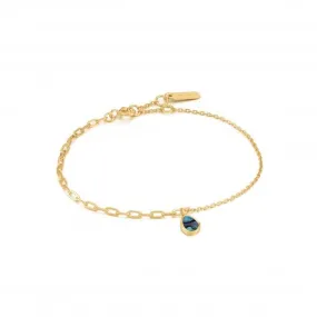 Shiny Gold Tidal Abalone Mixed Link Bracelet B027-02G
