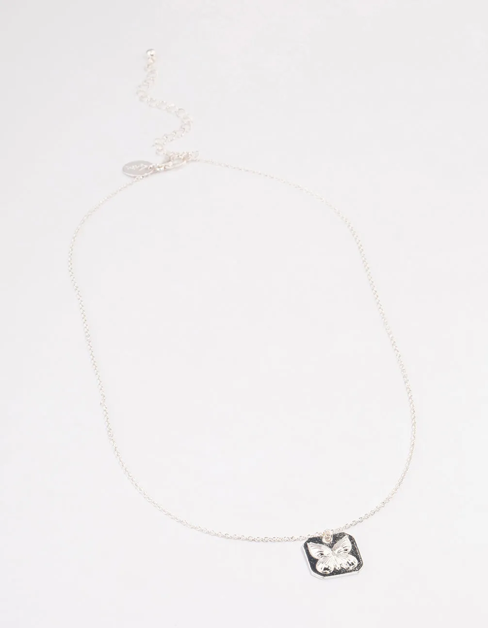 Silver Butterfly Imprint Necklace