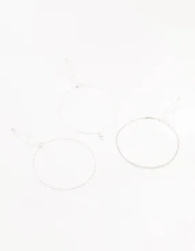 Silver Cupchain Butterfly Chokers 3-Pack