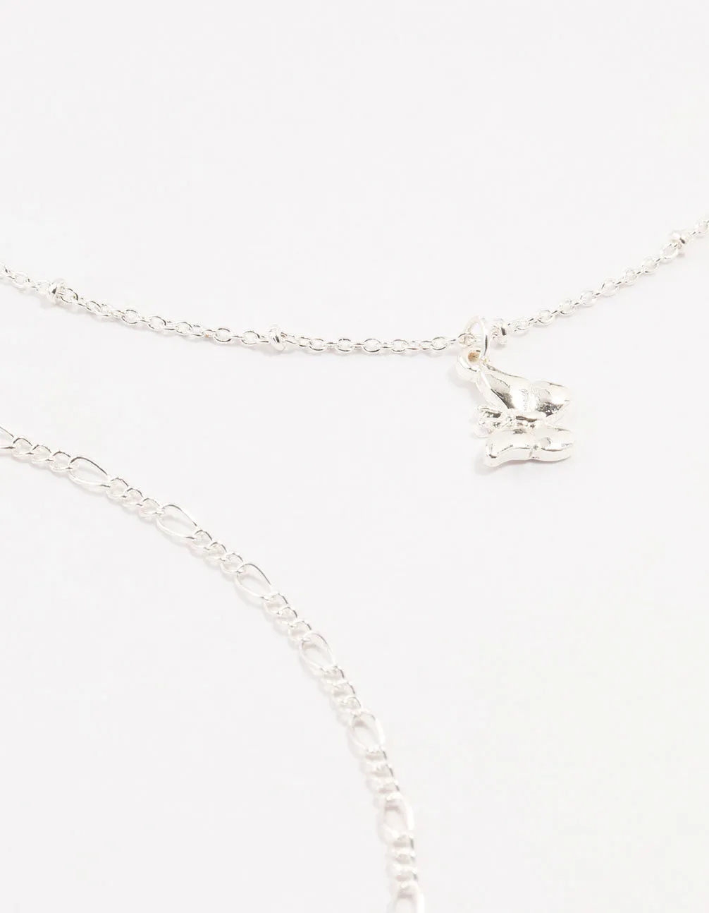 Silver Cupchain Butterfly Chokers 3-Pack