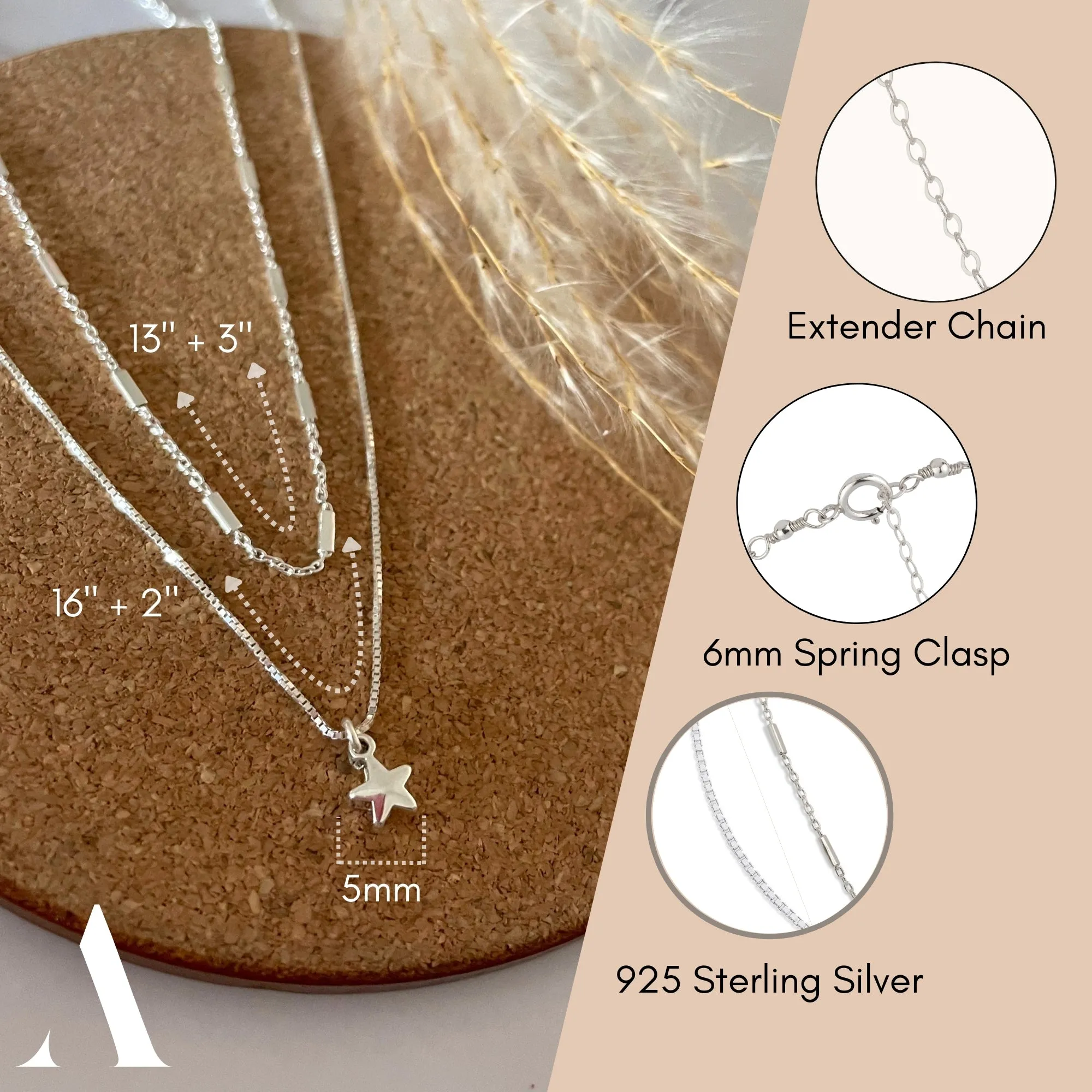Silver Star Charm Necklace