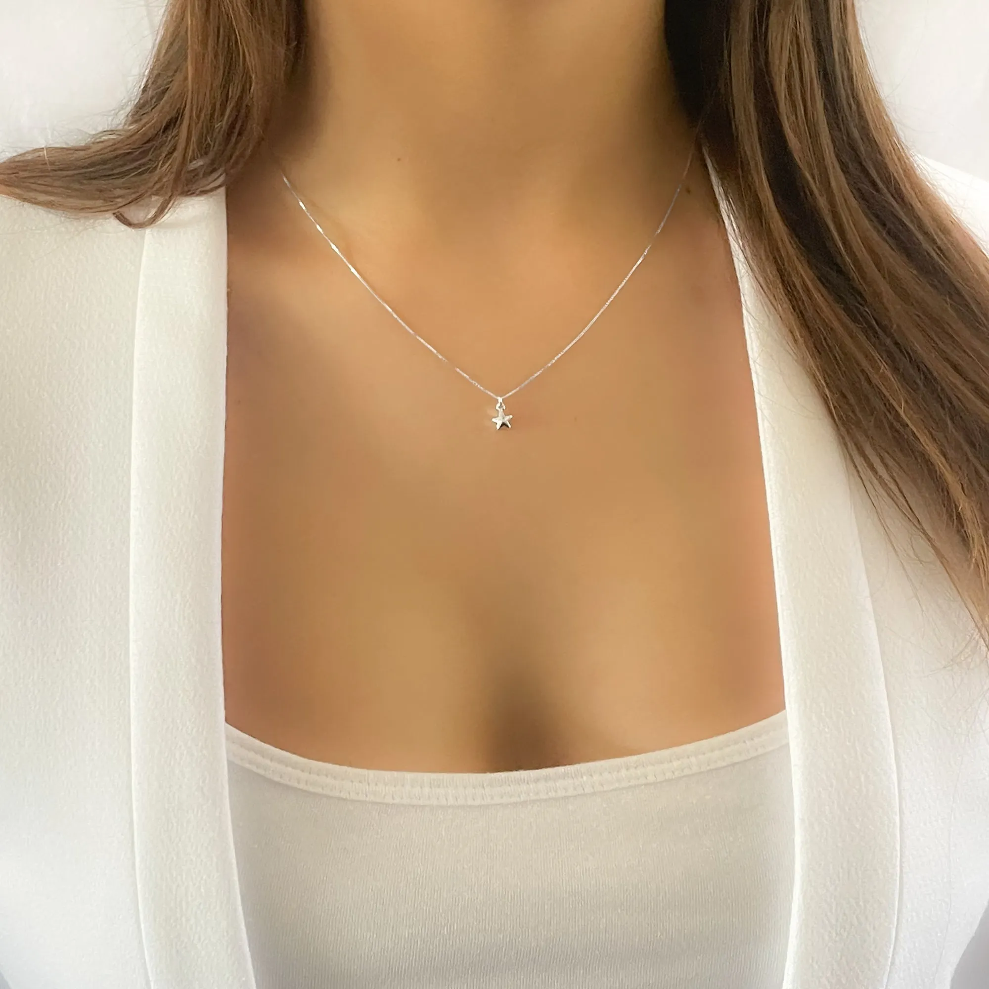 Silver Star Charm Necklace