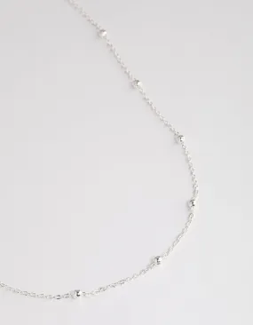 Silver Station Bead Chain Necklace