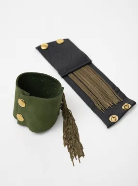 Statement leather fringe bracelet DANDURAND model