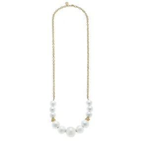 Susan Shaw - Necklace - Gold Chain and Cotton Pearl