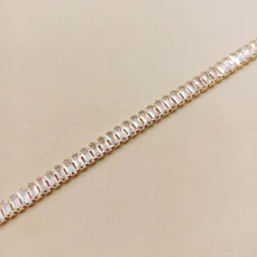 Taru American Diamonds Rose Plated Flexible Bracelet
