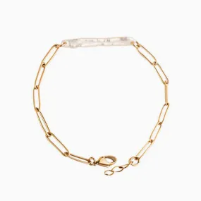 Thick Chain Long Baroque Pearl Bracelet