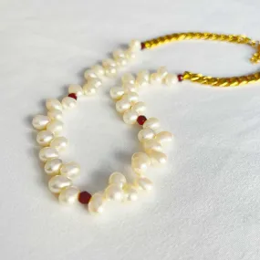Three Sistas - Mix Pearl and Gem Bead Necklaces