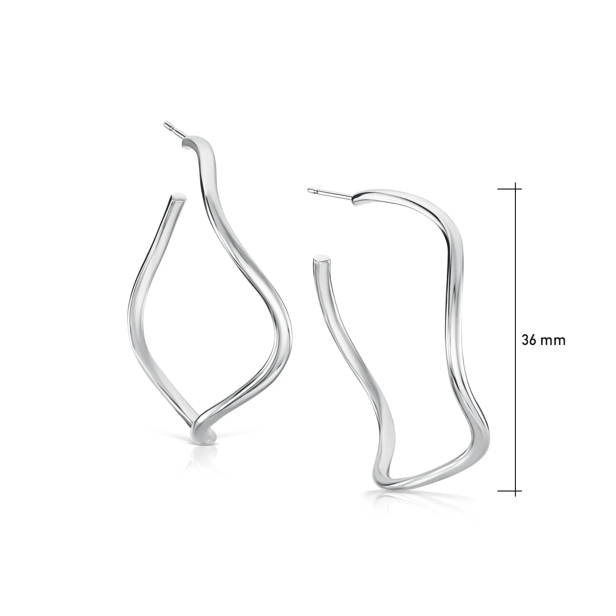 Tidal Large Hoop Earrings in Sterling Silver