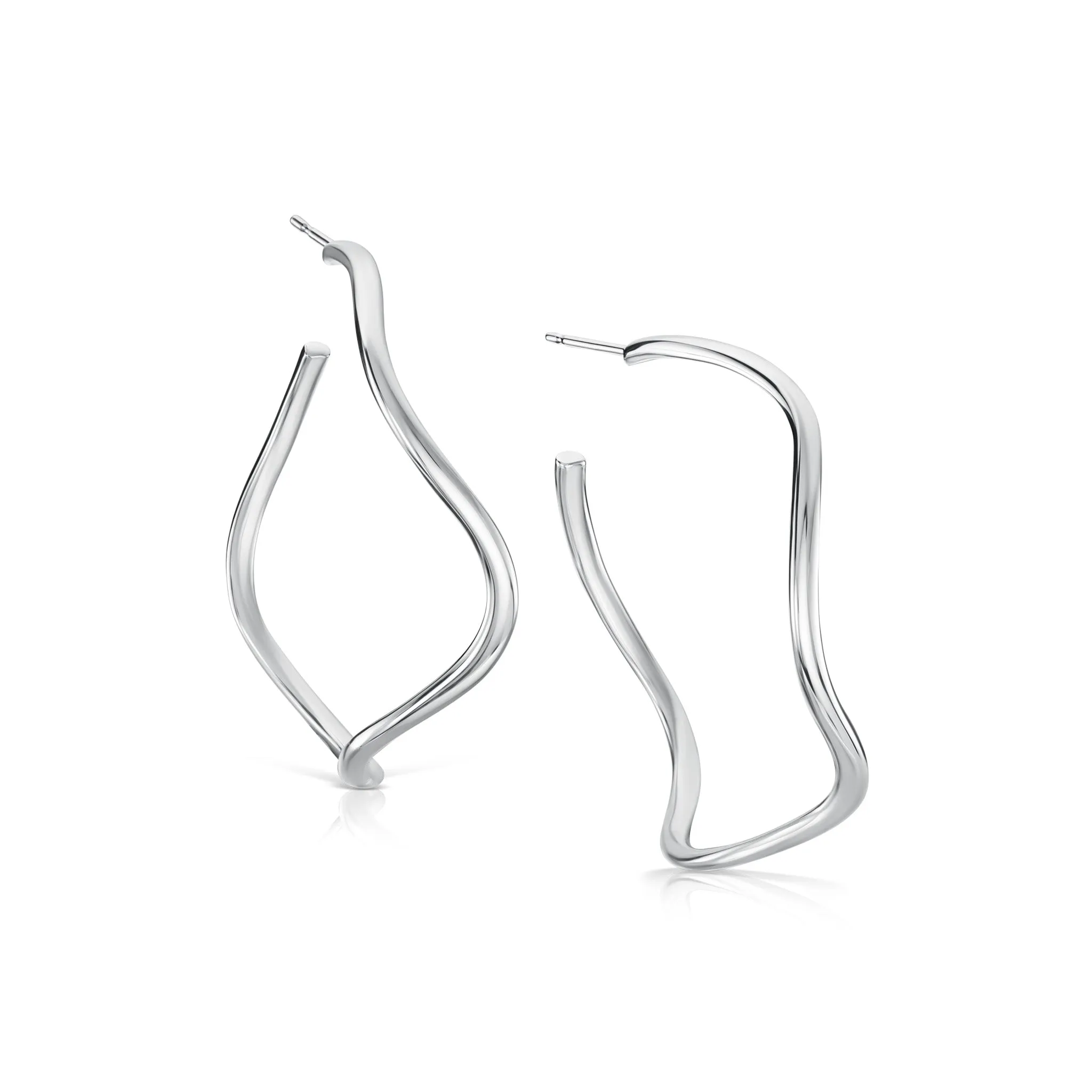 Tidal Large Hoop Earrings in Sterling Silver