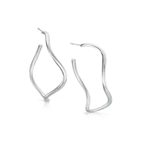 Tidal Large Hoop Earrings in Sterling Silver
