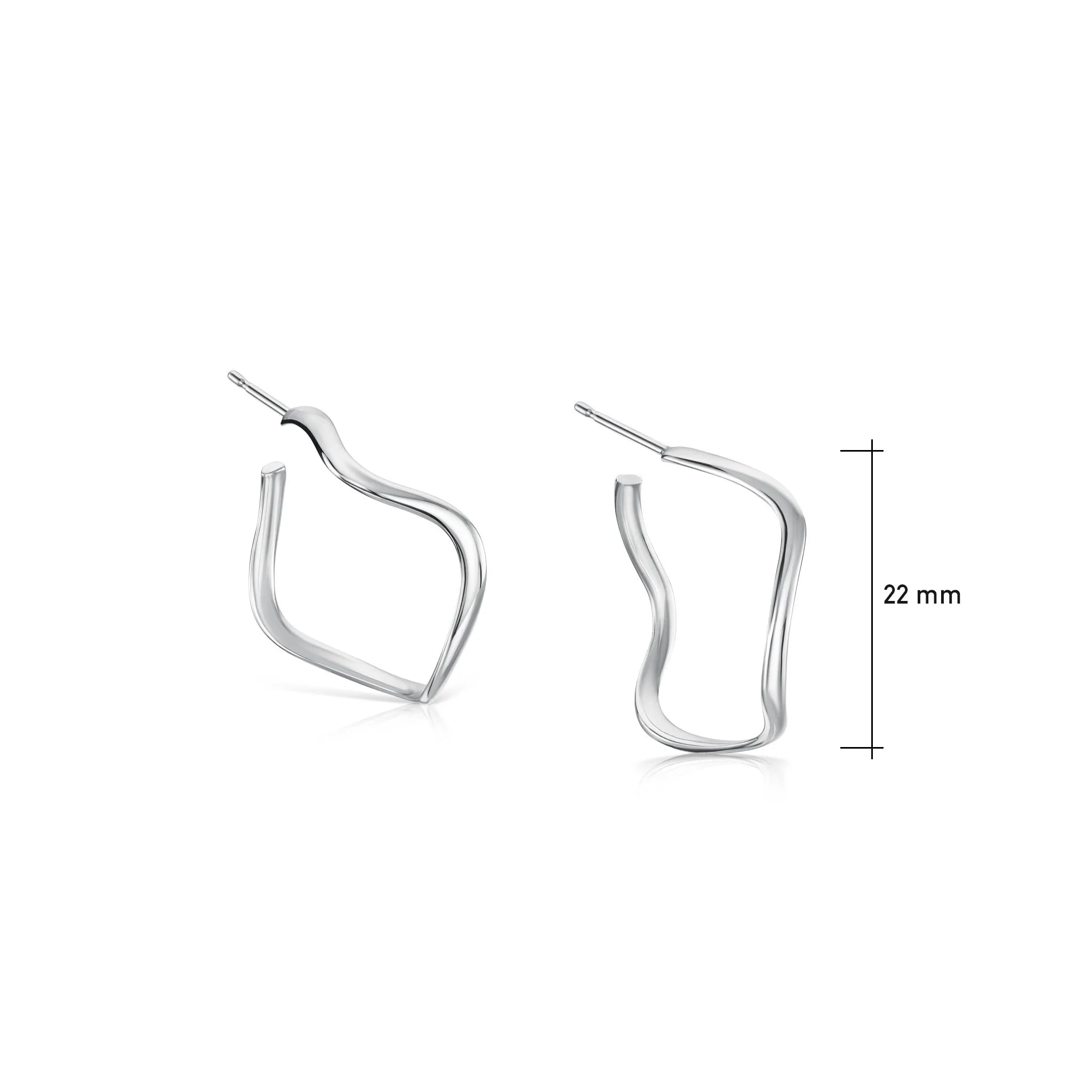 Tidal Small Hoop Earrings in Sterling Silver