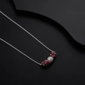 Tourmaline Motif Silver Necklace
