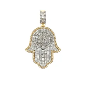 Two-Tone Gold and Diamond Hamsa Pendant