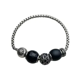 Unique Black Punk Karma Beads Bracelet