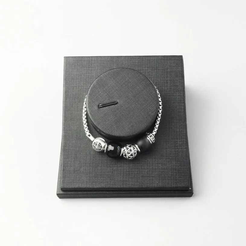 Unique Black Punk Karma Beads Bracelet