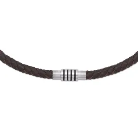 Unique Gents Woven Black Leather Necklace