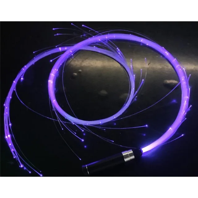 USB Chargeable Colorful LED Fiber Optic Whip Dance Whip Glowing Hand Rope Flash Whip  Atmosphere Props for Dance Festival Party