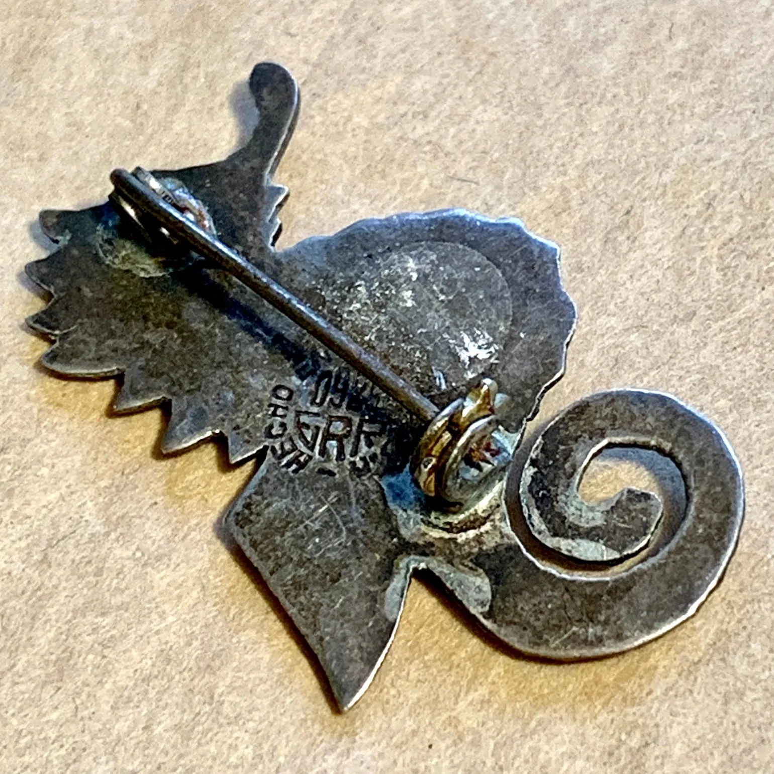 Vintage Sterling Seahorse Brooch