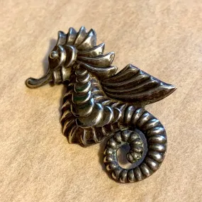 Vintage Sterling Seahorse Brooch