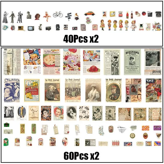 Vintage Vibes: 200-Piece Aesthetic Journaling & Scrapbooking Paper Set