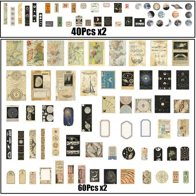 Vintage Vibes: 200-Piece Aesthetic Journaling & Scrapbooking Paper Set