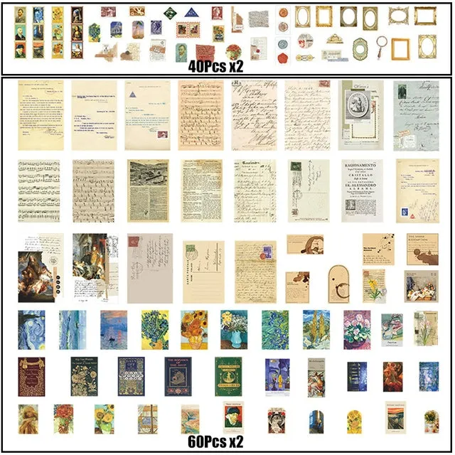 Vintage Vibes: 200-Piece Aesthetic Journaling & Scrapbooking Paper Set