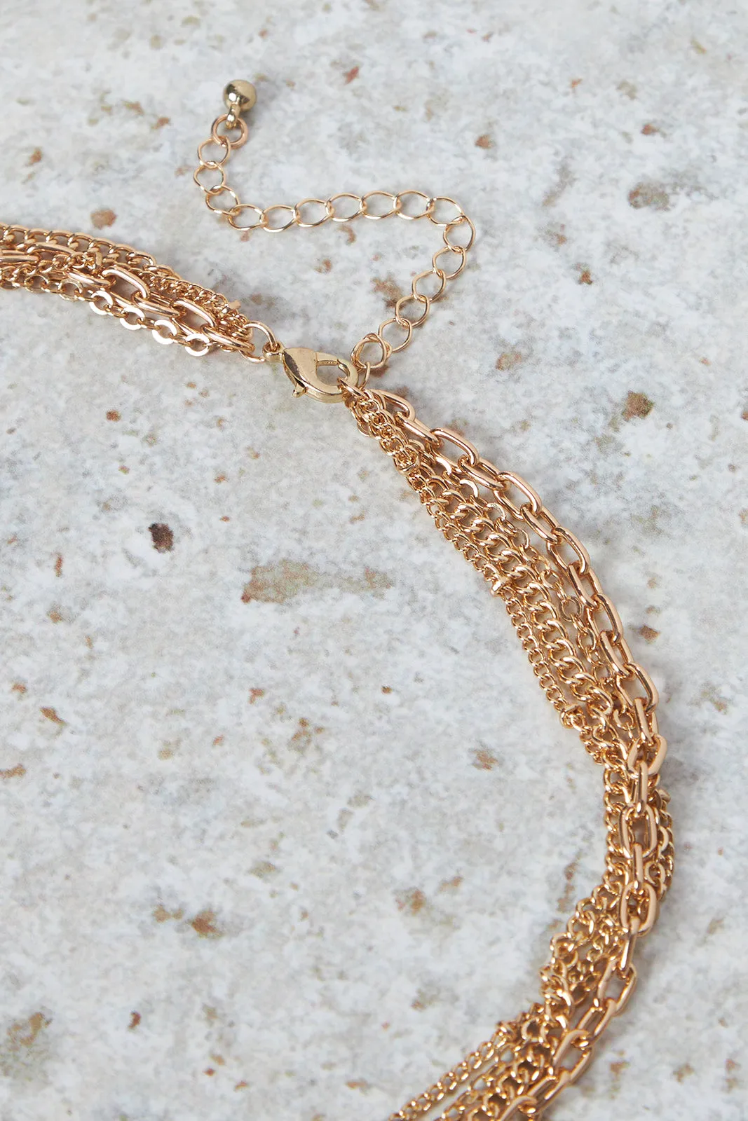Women Gold And Blue Layered Necklace