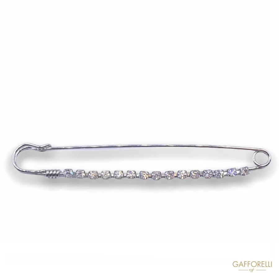 Zamak Brooch with Rhinestones Chain 3533 - Gafforelli Srl