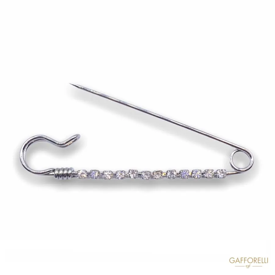Zamak Brooch with Rhinestones Chain 3533 - Gafforelli Srl