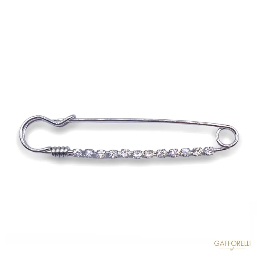 Zamak Brooch with Rhinestones Chain 3533 - Gafforelli Srl
