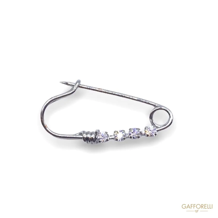 Zamak Brooch with Rhinestones Chain 3533 - Gafforelli Srl