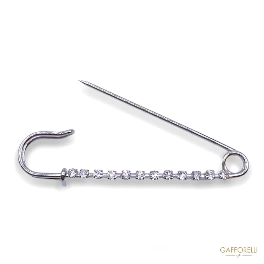 Zamak Brooch with Rhinestones Chain 3533 - Gafforelli Srl