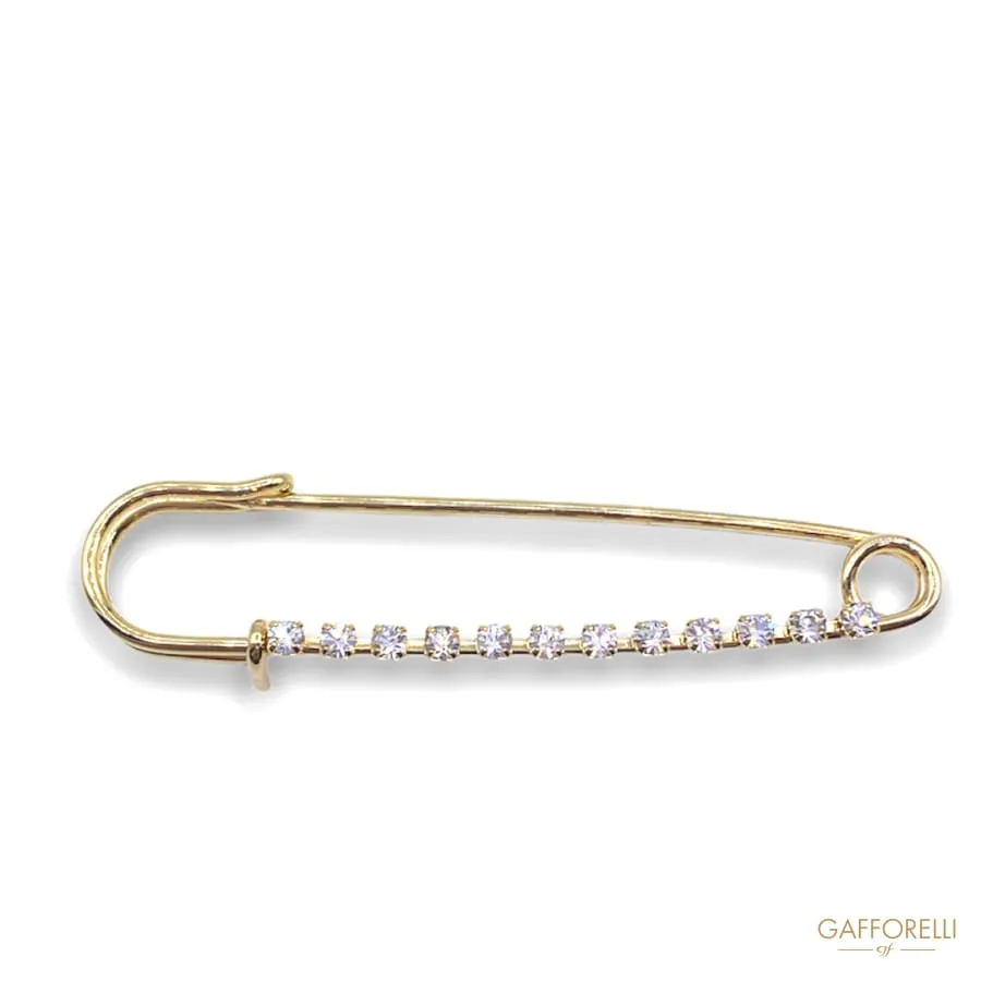 Zamak Brooch with Rhinestones Chain 3533 - Gafforelli Srl