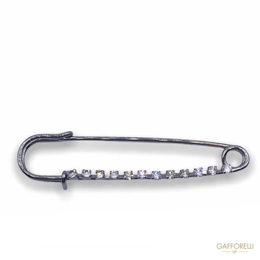 Zamak Brooch with Rhinestones Chain 3533 - Gafforelli Srl